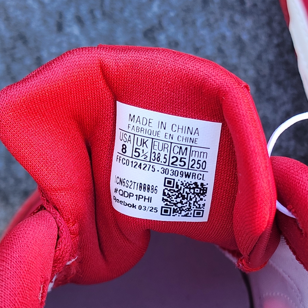 Reebok Red and White Retro Runner Sneakers R400 - Picture 6 of 6